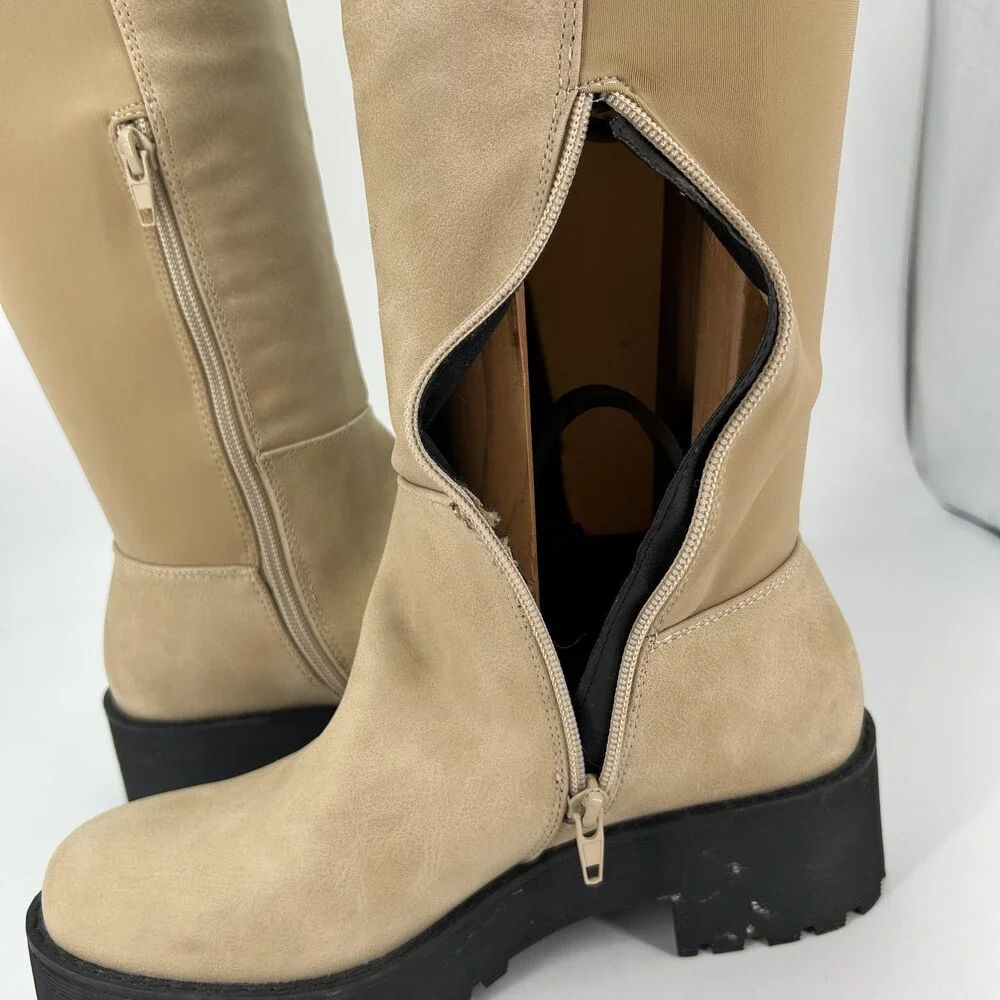 Dirty Laundry Boots Womens Size 6 Manifest Platform Over The Knee Lug Sole